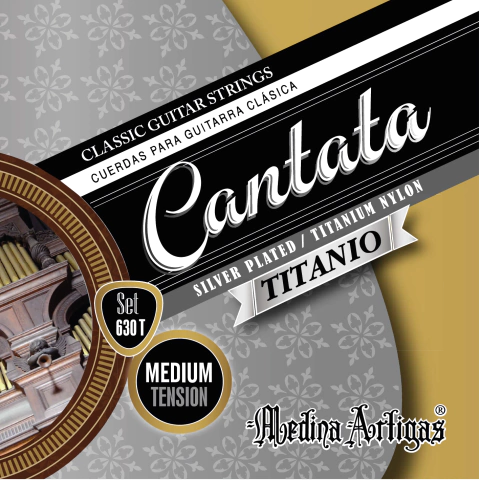 [630t] Encordado Cantata Titanio Plateado Guitarra Clásica Tensión Media