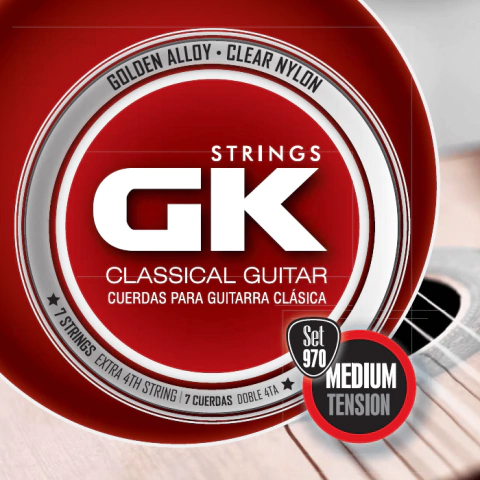 [970] Encordado Gk Guitarra Clásica Dorado Con 4º Adicional
